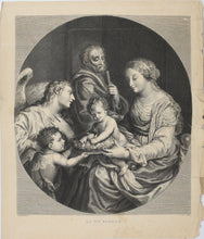 Load image into Gallery viewer, Sébastien Bourdon. The Holy Family. Engraving by Laurent Cars. XVIII C.