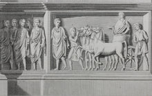 Load image into Gallery viewer, Nicholas Revett. Philopappos Monument. The elevation of the front. Etching by James Record (?). 1792.
