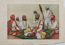 Load image into Gallery viewer, William Carpenter Junior, after. Rajah Jowaher Singh, and attendants. Color woodblock print. 1858.