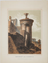 Load image into Gallery viewer, Carl Votteler, after. Temple of Jupiter in Athens (Olympieion). View of Athens. Lysikrates Monument. Three lithographies. Late XIX C.