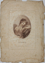 Load image into Gallery viewer, Giovanni Battista Cipriani, after. Francesco Bartolozzi, after. Summer. Mirrored copy by Le Grand. Stipple. Late XVIII - early XIX C.
