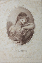 Load image into Gallery viewer, Giovanni Battista Cipriani, after. Francesco Bartolozzi, after. Summer. Mirrored copy by Le Grand. Stipple. Late XVIII - early XIX C.