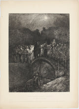 Load image into Gallery viewer, Gustave Doré, after. Night Scene in East London. Etching by David Law. C. 1880.