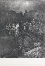 Load image into Gallery viewer, Gustave Doré, after. Night Scene in East London. Etching by David Law. C. 1880.