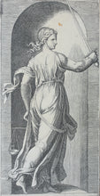 Load image into Gallery viewer, Raphael, after. Marcantonio Raimondi, after. Justice. Engraving. XVI (?) C.