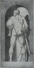 Load image into Gallery viewer, Rosso Fiorentino, after. Jacopo Caraglio, after. Hercules. Engraving. XVI C.