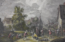 Load image into Gallery viewer, David Teniers the Younger, after. The miseries of war. Color etching by Jacques Philippe Le Bas. 1735-1783.