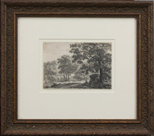 Load image into Gallery viewer, Anthonie Waterloo. Man with a dog along a forest path. Etching. 1630 - 1663 and/or 1630 - 1717.