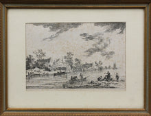 Load image into Gallery viewer, European School. Landscape with fishermen. Etching. XVIII C.
