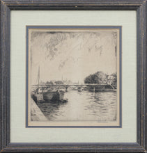Load image into Gallery viewer, Otto J. Schneider. Pont du Carrousel, Paris. Engraving. Circa 1915.