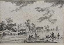 Load image into Gallery viewer, European School. Landscape with fishermen. Etching. XVIII C.