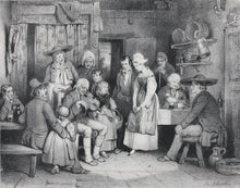 Load image into Gallery viewer, Marie Alexandre Alophe, after. The Old Fiddler. Lithograph by Jean Georges Frey. 1829 - 1835.