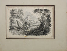 Load image into Gallery viewer, Simon Fokke. A young man and Neptune. Etching. 1722 - 1782.