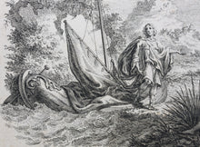 Load image into Gallery viewer, Simon Fokke. A young man and Neptune. Etching. 1722 - 1782.