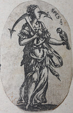 Load image into Gallery viewer, European School XVII C. Hope, SPES, in the form of a woman with an anchor and a bird of prey. Engraving. XVII C.