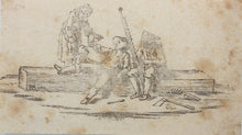 Load image into Gallery viewer, Johann Wilhelm Meil, after. Two carpenters. Wood engraving by Johann Gottlieb Friedrich Unger. 1779.