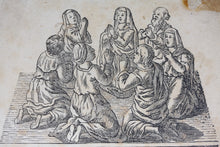 Load image into Gallery viewer, European School XVIII C. A group of kneeling people in prayer. Woodcut. XVIII C.