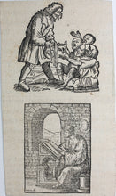 Load image into Gallery viewer, Hans Holbein the Younger, after. Almsgiving. Portrait of Erasmus. Two woodcuts by Johann Gottlieb Friedrich Unger. Late XVIII C.