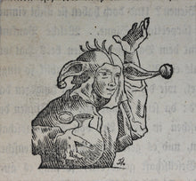 Load image into Gallery viewer, Hans Holbein the Younger, after. Fleuron "The Folly"; A Scholar Treads on a Market Woman's Basket of Eggs. Two woodcuts by Johann Gottlieb Friedrich Unger. Late XVIII C.