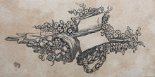 Load image into Gallery viewer, European School XVIII C. Two tailpieces "Cherub's head" and "A book and a Cornucopia". Woodcuts.