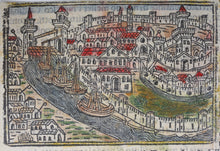 Load image into Gallery viewer, Italian School XVI C. View of Ravenna. Colored woodcut.