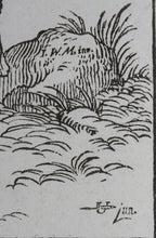 Load image into Gallery viewer, Johann Wilhelm Meil, after. Standing woman with a stick in her hand. Wood engraving by Johann Gottlieb Friedrich Unger. Late XVIII C.