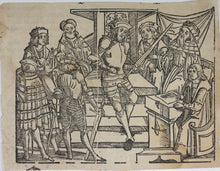 Load image into Gallery viewer, German School XVI C. Interrogation. Woodcut from Laienspiegel by Ulrich Tengler.