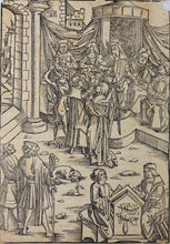 Load image into Gallery viewer, German School XVI C. Oaths of Strasbourg. Print from Laienspiegel by Ulrich Tengler. Woodcut.