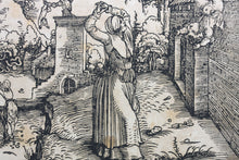 Load image into Gallery viewer, Hans Weiditz. Of the pitiful death of a young child. By a son invented by another's son. Woodcuts illustrations to Petrarch. 1520s - 1530s.