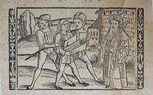 Load image into Gallery viewer, German School XVI C. Of healthy treasures. Woodcut from Laienspiegel by Ulrich Tengler.