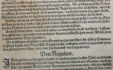 Load image into Gallery viewer, German School XVI C. Of healthy treasures. Woodcut from Laienspiegel by Ulrich Tengler.