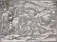 Load image into Gallery viewer, German School XVI C. Eight illustrations from the Bible. Woodcuts. Page 148/1 from ancient album.