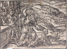 Load image into Gallery viewer, German School XVI C. Eight illustrations from the Bible. Woodcuts. Page 148/2 from an ancient album.