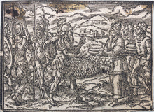 Load image into Gallery viewer, German School XVI C. Six illustrations from the Bible. Woodcuts. Page 148/3 from an ancient album.