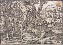 Load image into Gallery viewer, German School XVI C. Six illustrations from the Bible. Woodcuts. Page 148/3 from an ancient album.