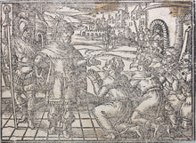 Load image into Gallery viewer, German School XVI C. Six illustrations from the Bible. Woodcuts. Page 148/3 from an ancient album.