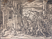 Load image into Gallery viewer, German School XVI C. Eight illustrations from the Bible. Woodcuts. Page 148/2 from an ancient album.