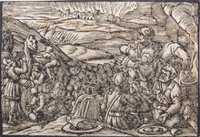 Load image into Gallery viewer, German School XVI C. Five illustrations from the Bible. Woodcuts. Page 148/4 from ancient album.
