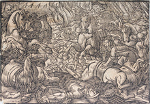 Load image into Gallery viewer, German School XVI C. Five illustrations from the Bible. Woodcuts. Page 148/4 from ancient album.