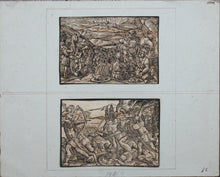 Load image into Gallery viewer, German School XVI C. Five illustrations from the Bible. Woodcuts. Page 148/4 from ancient album.