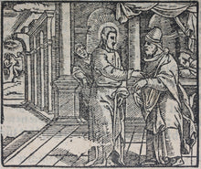 Load image into Gallery viewer, German School XVI C. Christ and Disciple. Illustration from the Bible. Woodcut.