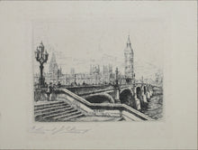 Load image into Gallery viewer, Edward Joseph Cherry. Westminster Bridge. Etching. XX C.