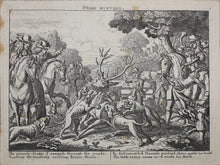 Load image into Gallery viewer, Francis Barlow, after. Stagg Hunting. Etching by Wenceslaus Hollar. C. 1671.