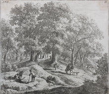 Load image into Gallery viewer, Antonie Waterloo. Various figures resting and rambling in a wood. Etching. 1640-1690.