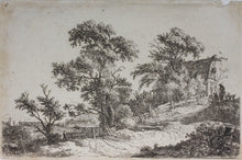 Load image into Gallery viewer, Antonie Waterloo. A cottage on a hill. Etching. 1640-1690.