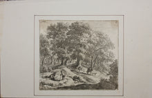 Load image into Gallery viewer, Antonie Waterloo. Various figures resting and rambling in a wood. Etching. 1640-1690.