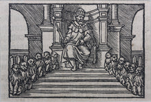 Load image into Gallery viewer, Virgil Solis, attributed to. Throne of Solomon. Woodcut from Bible. C. 1548.