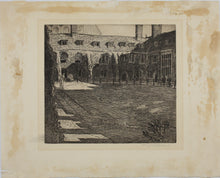 Load image into Gallery viewer, Sydney W. Carline. Courtyard in Cambridge. Etching. Early XX C