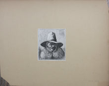 Load image into Gallery viewer, David Deuchar. Bust of a man wearing a wide-brimmed hat. Etching. C. 1782-1803.