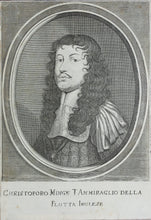 Load image into Gallery viewer, Cornelis Meyssens. Portrait of Sir Christopher Myngs. Engraving. circa 1660s.